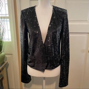 Rachel Zoe black sequin blazer